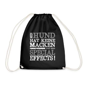 Mein Tier hat Macken Tierfreund Hund Katze Pferd - Turnbeutel - Schwarz - Vorne