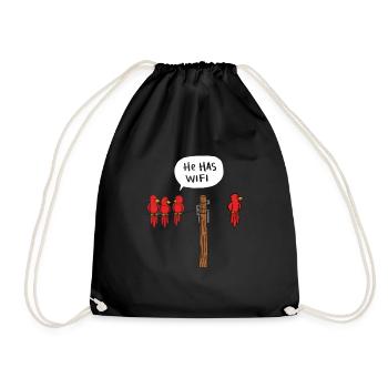 WIFI birds - Drawstring Bag - black - Front