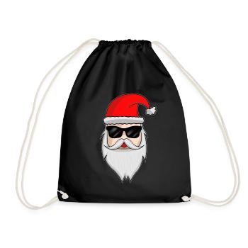 Cooler Weihnachtsmann - Weihnachten Santa Winter - Turnbeutel - Schwarz - Vorne