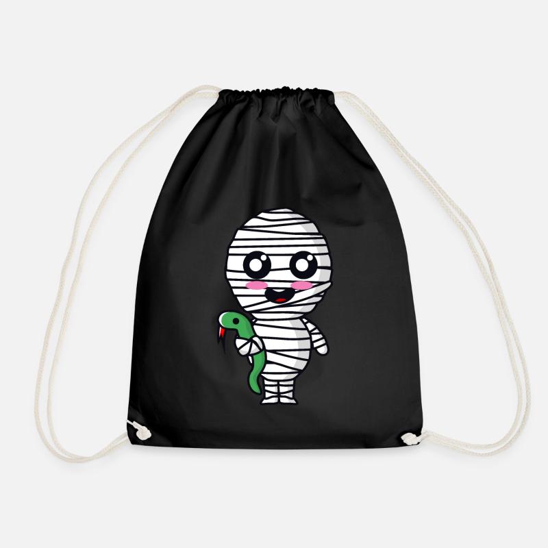 Mummy with snake - Drawstring Bag - black