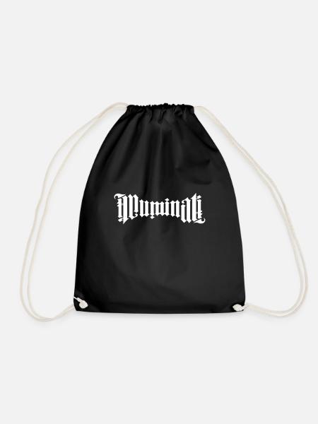Illuminati Schriftzug Motiv Black - Turnbeutel - Schwarz