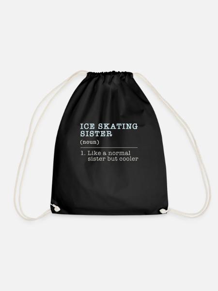 Ice Skating Sister Schwester Eiskunstlauf Geschenk - Turnbeutel - Schwarz