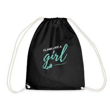 Climb Like A Girl Climbing Mountaineers Bouldering - Drawstring Bag - black - Front