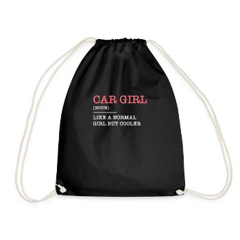 Car girl car girl tuning motorsport race - Drawstring Bag - black - Front