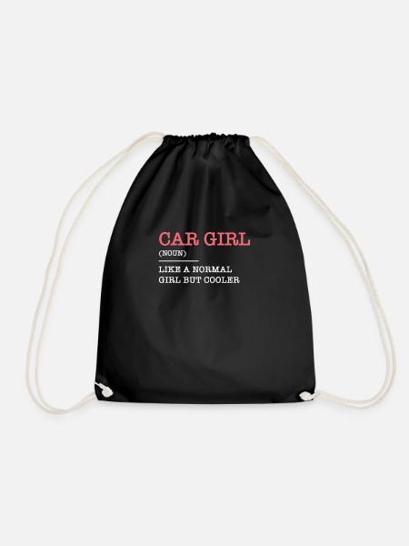 Car girl car girl tuning motorsport race - Drawstring Bag - black