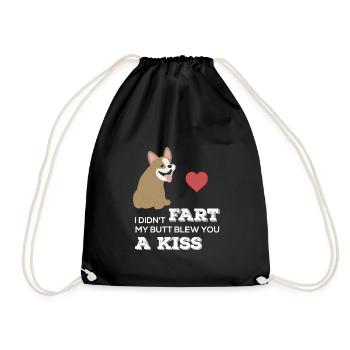 Ich habe nicht furzen, mein Hintern hat dir einen Kuss geblasen, Frenchie - Turnbeutel - Schwarz - Vorne