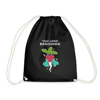 Végétalien drôle, tu as l'air radieux, amour-propre, nourriture - Sac de sport léger - noir - Devant