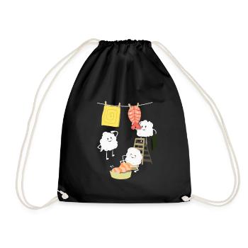 Kawaii Sushi Laundry - Drawstring Bag - black - Front