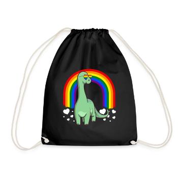 Brontosaurus Dinosaur Gay Pride Rainbow LGBTQ - Sac de sport léger - noir - Devant