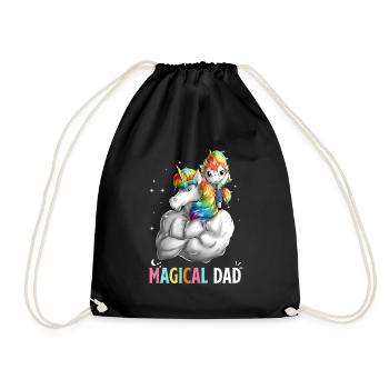 Magical Dad - Unicorn Papa - Drawstring Bag - black - Front