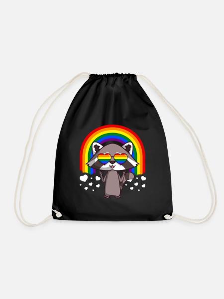 Raccoon Gay Pride LGBT Rainbow - Sac de sport léger - noir