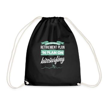I Plan On Kitesurfing Retirement Rentner Geschenk - Turnbeutel - Schwarz - Vorne