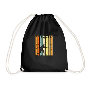 Retro Ultimate Frisbee Vintage Disc Golf Gift - Drawstring Bag - black - Front