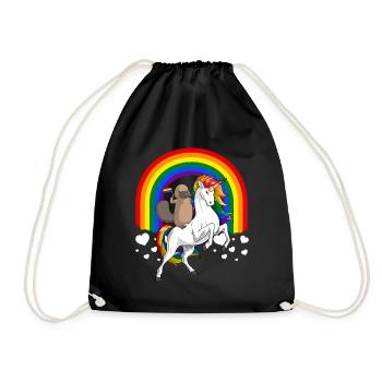 LGBT Platypus Riding Unicorn Gay Pride Rainbow - Sac de sport léger - noir - Devant