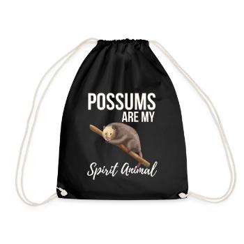 Possums Are My Spirit Animal - Drawstring Bag - black - Front