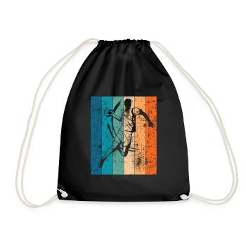 Cadeau vintage de handball joueur rétro handball - Sac de sport léger - noir - Devant