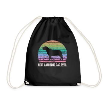 Best Labrador Dad Dog Father Gift - Drawstring Bag - black - Front