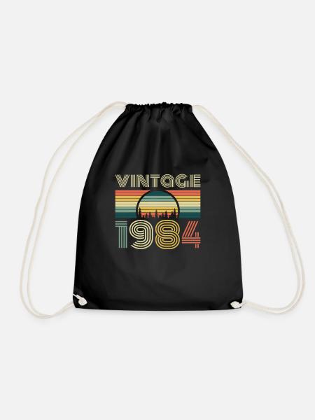 36. Geburtstag Vintage 1984 Retro Vintage Geschenk - Turnbeutel - Schwarz