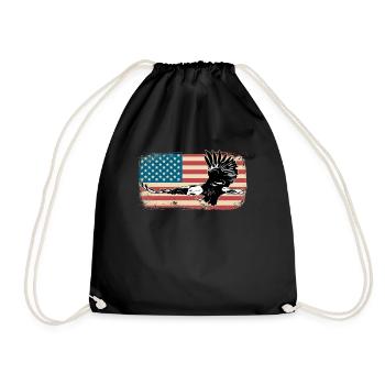 Eagle usa america eagle head america gift - Drawstring Bag - black - Front