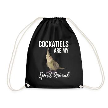 Cockatiels Are My Spirit Animal - Drawstring Bag - black - Front