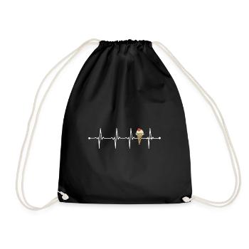 Crème glacée Crème glacée Heartbeat Pulse Idée cadeau crème glacée - Sac de sport léger - noir - Devant