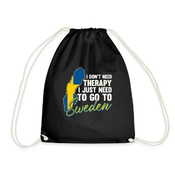 Schweden Therapie Skandinavien Stockholm Geschenk - Turnbeutel - Schwarz - Vorne
