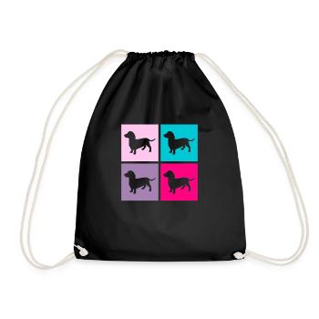 Teckel Rétro Chiens Chien Amant Cadeau Rose - Sac de sport léger - noir - Devant
