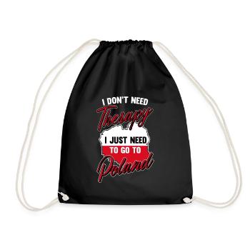 Poland Therapy Polish Polska Pole Gift Idea - Drawstring Bag - black - Front