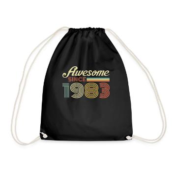 Superbe cadeau vintage rétro anniversaire 1983 - Sac de sport léger - noir - Devant