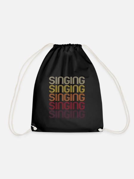Singen Singing Retro Chor Musik Sänger Geschenk - Turnbeutel - Schwarz