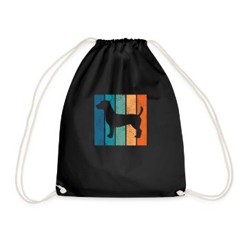 Jack Russel Terrier chien chien amour rétro cadeau - Sac de sport léger - noir - Devant