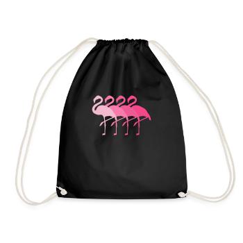 Flamant rose oiseau flamant rose fête rétro cadeau - Sac de sport léger - noir - Devant
