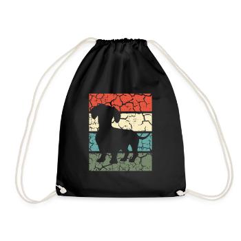 Teckel Chien Amant Chien Teckel Rétro Cadeau - Sac de sport léger - noir - Devant