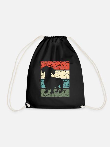 Dackel Hund Hundeliebhaber Teckel Retro Geschenk - Turnbeutel - Schwarz
