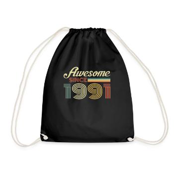 Vintage 1991 anniversaire cadeau vintage rétro - Sac de sport léger - noir - Devant