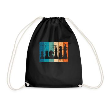 Damier dam schachmatt Roi rétro cadeau - Sac de sport léger - noir - Devant