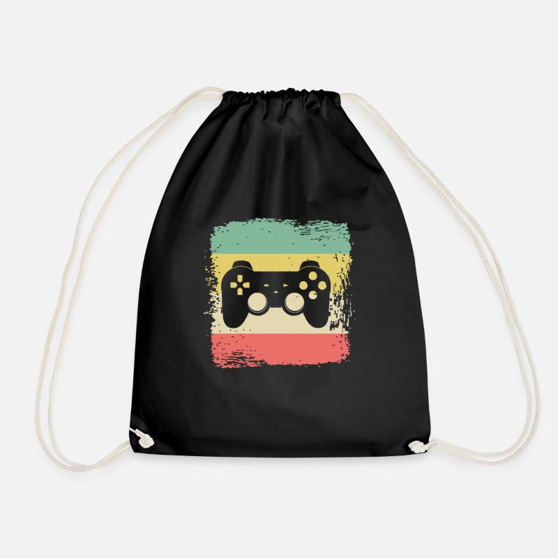 Gaming Retro Gamer Zocken Konsole Geschenk - Turnbeutel - Schwarz