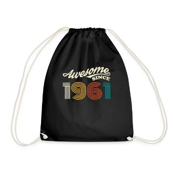 Vintage 1961 anniversaire cadeau vintage rétro - Sac de sport léger - noir - Devant
