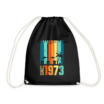 Awesome since 1973 Geburtstag Jahrgang Geschenk - Turnbeutel - Schwarz - Vorne