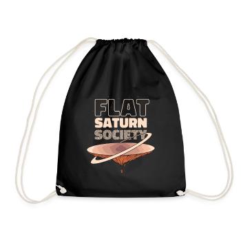 Flat Saturn Society | Universe - Space - Rocket - Drawstring Bag - black - Front