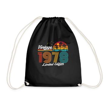Vintage 1978 78 Anniversaire Rétro Millésime cadeau - Sac de sport léger - noir - Devant