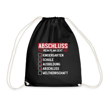 Abschluss Master Bachelor Studium Geschenk Spruch - Turnbeutel - Schwarz - Vorne