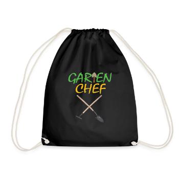 Garten Chef Gärtner Ruhestand Rente Geschenkidee - Turnbeutel - Schwarz - Vorne
