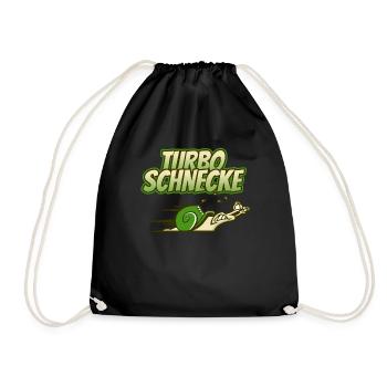 Turboschnecke Läufer Marathon Spruch Geschenk - Turnbeutel - Schwarz - Vorne