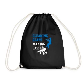 Window Cleaner Industrial Climbing Apparel - Drawstring Bag - black - Front