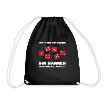 Yatzy Yahtze Knobeln Escalero Würfel Würfelspiel - Turnbeutel - Schwarz - Vorne