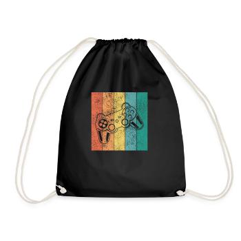 Gamer Gaming Jeu de jeu console cadeau rétro - Sac de sport léger - noir - Devant