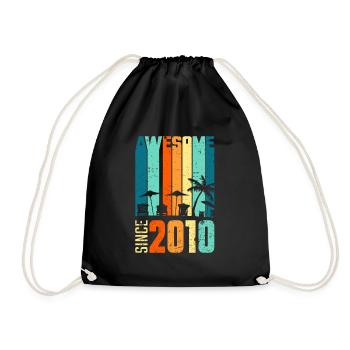 Vintage 2010 10 Anniversaire rétro millésime cadeau - Sac de sport léger - noir - Devant