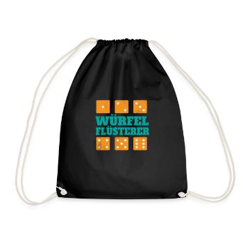 Yatzy Yahtze Knobeln Escalero Würfel Würfelspiel - Turnbeutel - Schwarz - Vorne