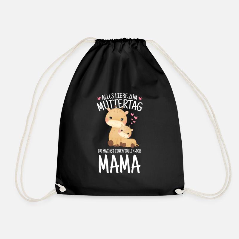Muttertag Mutter Mummy Erster Giraffe Geschenk - Turnbeutel - Schwarz